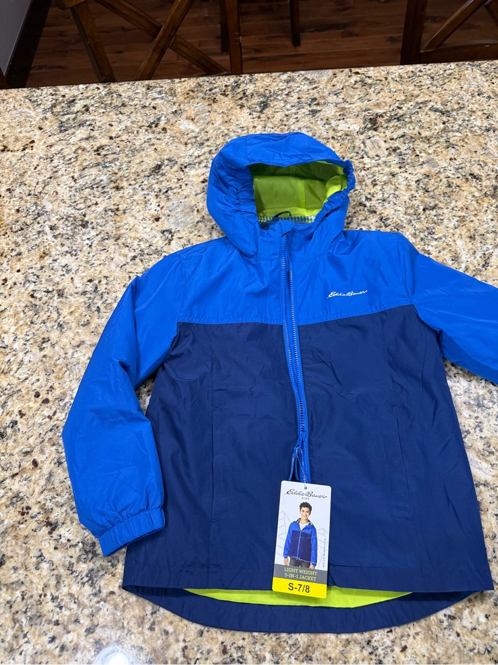 Eddie Bauer Blue and Navy Kids Hooded Jacket